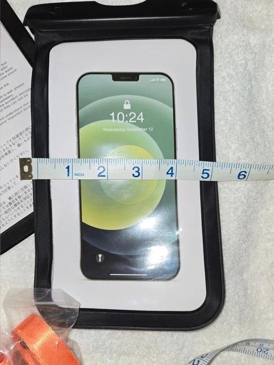 Waterproof Phone Pouch with Orange Lanyard - Picture 3 of 4